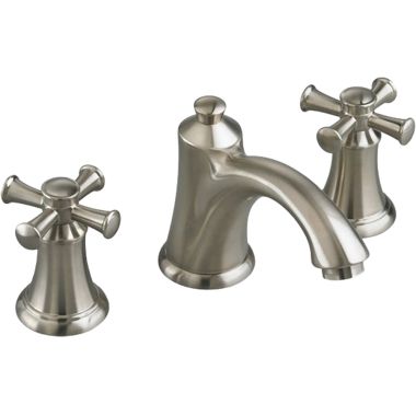 Click here to see American Standard 7415.821.295 American Standard 7415.821.295 Portsmouth Two-Handle Widespread Bathroom Faucet, Cross Handles, Brushed Nickel
