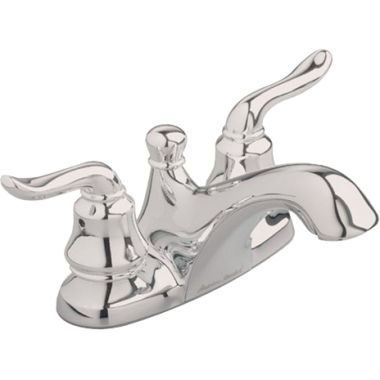 Click here to see American Standard 4508.201.295 American Standard Princeton Two-Handle Centerset Satin Nickel Bathroom Faucet with Speed Connect Pop-Up Drain, 1.2 GPM, Lever Handle - 4508.201.295
