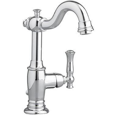 Click here to see American Standard 7440.101.002 American Standard Quentin One-Handle Mid Arc Chrome Bathroom Faucet with Brass Swivel Spout, Metal Lever Handle, 1.5 GPM - 7440.101.002