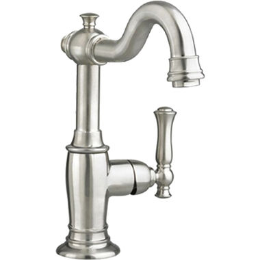 Click here to see American Standard 7440.101.295 American Standard Quentin Single-Hole One-Handle PVD Satin Nickel Bathroom Faucet with Metal Speed Connect Pop-Up Drain, ADA, 1.5 GPM - 7440.101.295