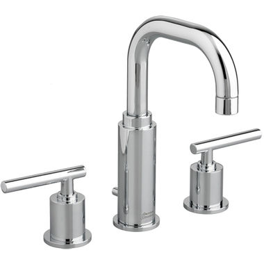 Click here to see American Standard 2064.831.002 American Standard Serin Petite Two-Handle Widespread Chrome Lavatory Faucet, Metal Lever Handle, 1.5 GPM, WaterSense, Lead Free - 2064.831.002