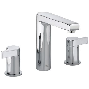 Click here to see American Standard 2590.801.002 American Standard Studio Two-Handle Widespread Polished Chrome Lavatory Faucet, Metal Lever Handles, 1.5 GPM, WaterSense - 2590.801.002