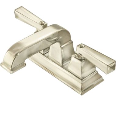 Click here to see American Standard 2555.201.295 American Standard Townsquare Two-Handle Centerset Satin Nickel Lavatory Faucet with Speed Connect Pop-Up Drain, 1.2 GPM, Lever Handles, Lead-Free - 2555.201.295