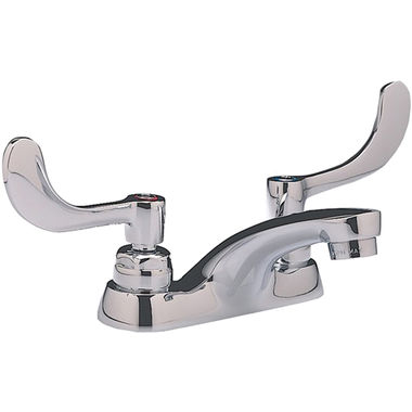 Click here to see American Standard 5500.175.002 American Standard Monterrey Two-Handle Centerset Lavatory Faucet w/ Conventional Spout, Two Wrist Blade Handles, 0.5 GPM, Polished Chrome - 5500.175.002