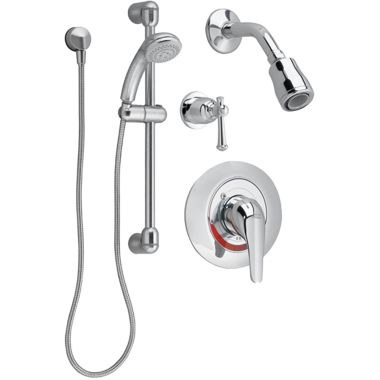 Click here to see American Standard 1662.213.002 American Standard Commercial Shower System Kit with 3-Function Hand Shower and FloWise Shower Head, 1.5 GPM, Polished Chrome - 1662213.002