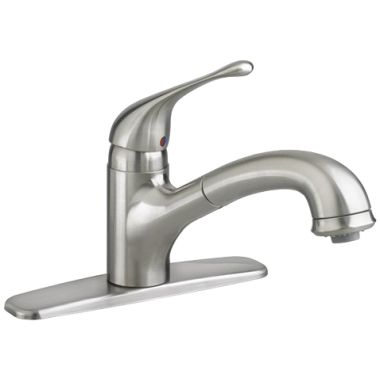 Click here to see American Standard 4175.100.075 American Standard Colony Soft Single Handle Pull-Out Kitchen Faucet, Stainless Steel - 4175.100.075