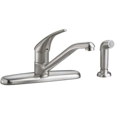 Click here to see American Standard 4175501F15.075 American Standard Colony Single Handle Kitchen Faucet w/ Side Spray, 1.5 gpm, Stainless Steel - 4175.501F15.075