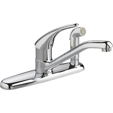 Click here to see American Standard 4175.503.002 American Standard Colony Single Handle Kitchen Faucet w/ Side Spray in Deck Plate, Chrome - 4175.503.002
