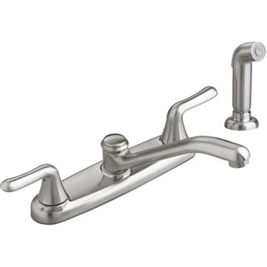 Click here to see American Standard 4275.501.075 American Standard 4275.501.075 Colony Two-Handle Kitchen Faucet, Stainless Steel