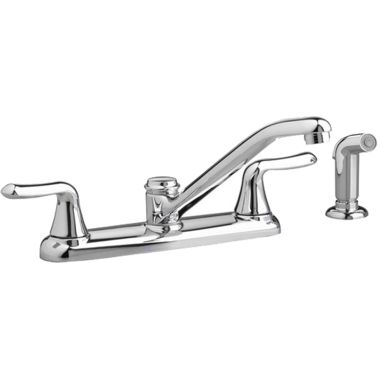 Click here to see American Standard 4275501F15.002 American Standard Colony Soft Two-Handle Kitchen Faucet w/ Handspray, Lever Handles, Chrome - 4275.501F15.002