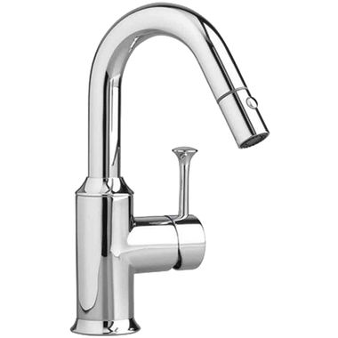 Click here to see American Standard 4332.410.002 American Standard Pekoe Single Handle Pull-Down Bar/Prep Faucet w/ Hi-Flow Spout, Chrome - 4332.410.002