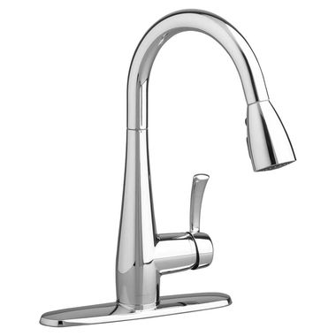 Click here to see American Standard 4433.300.002 American Standard Quince Single Handle Pull-Down High Arc Kitchen Faucet, 2.2 GPM, Chrome - 4433.300.002
