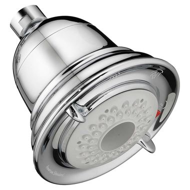 Click here to see American Standard 1660.113.002 American Standard FloWise Traditional Three-Spray Function Showerhead, 1.5/2.0 GPM, Fixed Wall-Mount, WaterSense Certified, Polished Chrome - 1660.113.002