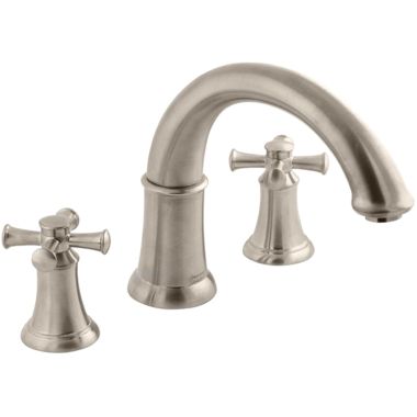 Click here to see American Standard 7420.920.295 American Standard Portsmouth Deck-Mount Two-Handle Brushed Nickel Tub Filler, Cross Handles - 7420.920.295