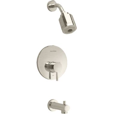 Click here to see American Standard T064.507.295 American Standard Serin 3-Function Shower Faucet with FloWise Showerhead and Lever Handle, Trim Only, 2 GPM, Brushed Nickel - T064507.295