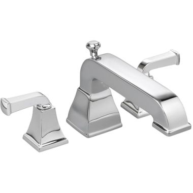 Click here to see American Standard 2555.920.002 American Standard Town Square Deck-Mount Polished Chrome Tub Filler, Less Personal Shower, Two Metal Lever Handles, ADA Compliant - 2555.920.002