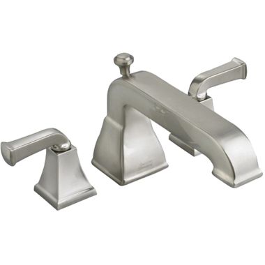 Click here to see American Standard 2555.920.295 American Standard Town Square Deck-Mount Brushed Nickel Tub Filler, Less Personal Shower, Two Metal Lever Handles, ADA Compliant - 2555.920.295