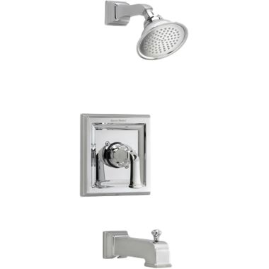 Click here to see American Standard T555.522.002 American Standard Town Square 2.5 GPM Chrome Tub and Shower Trim Kit with Rain Showerhead, Metal Lever Handle, Single Spray Setting - T555.522.002