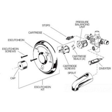 Click here to see American Standard 077173-0020A American Standard 077173-0020A Diverter Assembly for Ultramix