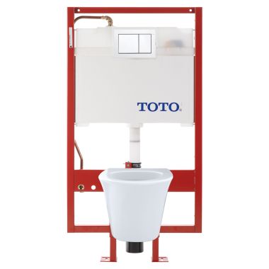 Click here to see Toto CWT486MFG-2#01 TOTO Maris Wall-Hung Elongated Toilet and DuoFit in-wall 0.9 and 1.6 GPF Tank System Copper Supply Line, Cotton White - CWT486MFG-2#01