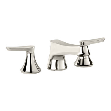 Click here to see Toto TB230DD#PN TOTO Wyeth Two-Handle Deck-Mount Roman Tub Faucet Trim, 3-Hole, Lever Handles, ADA, Polished Nickel - TB230DD#PN