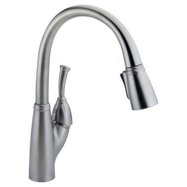 Click here to see Delta 989-AR-DST Delta 989-AR-DST Allora Single-Handle Kitchen Faucet (Arctic Stainless)
