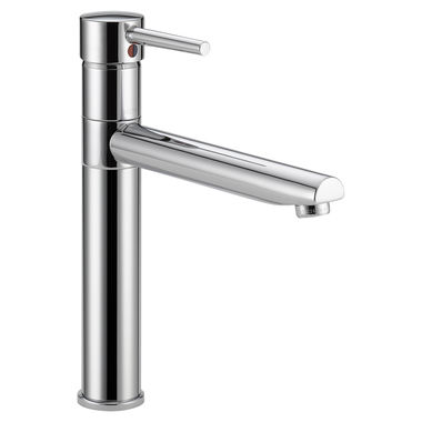 Click here to see Delta 1159LF Delta Trinsic One-Handle Single-Hole Deck Mount Chrome Kitchen Faucet with Ceramic Cartridge, 1.8 GPM, Lever Handle, ADA - 1159LF