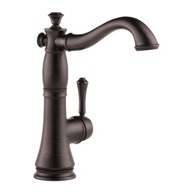 Click here to see Delta 1997LF-RB Delta Cassidy Single-Handle Deck-Mount Venetian Bronze Bar/Prep Sink Faucet with Ceramic Disc Cartridge, 1.5 GPM, Lever Handle, ADA-Compliant - 1997LF-RB
