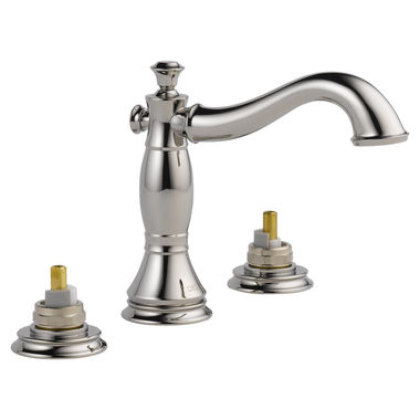 Click here to see Delta 3597LF-PNMPU-LHP Delta Cassidy Hook Spout Polished Nickel Lavatory Faucet for 6
