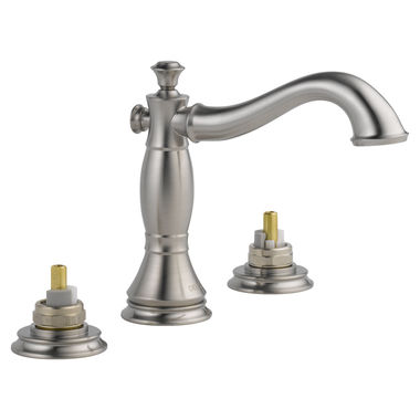 Click here to see Delta 3597LF-SSMPU-LHP Delta Cassidy Hook Spout Stainless Lavatory Faucet for 6