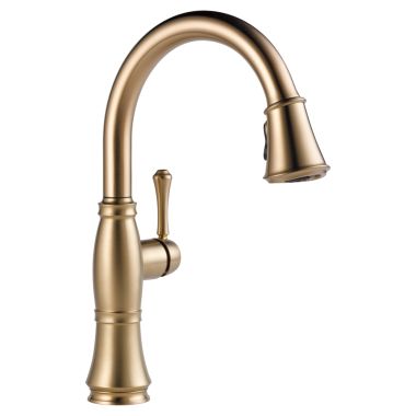 Click here to see Delta 9197-CZ-DST Delta 9197-CZ-DST Cassidy One Handle Pulldown Kitchen Faucet w/ ShieldSpray, Champagne Bronze