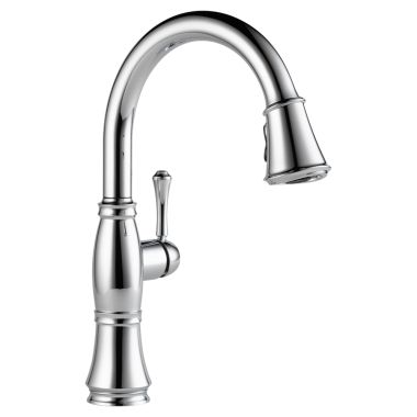 Click here to see Delta 9197-DST Delta 9197-DST Cassidy One Handle Pulldown Kitchen Faucet w/ ShieldSpray, Chrome