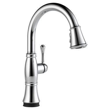 Click here to see Delta 9197T-DST Delta Cassidy Touch2O Single Handle Pull-Down Kitchen Faucet, Chrome - 9197T-DST