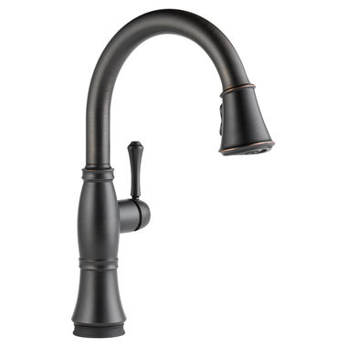Click here to see Delta 9197T-RB-DST Delta Cassidy Single-Handle Pull-Down Venetian Bronze Kitchen Faucet, 1.8 GPM, Lever Handle, Diamond Seal Technology, Touch2O, ShieldSpray - 9197T-RB-DST