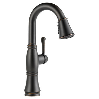 Click here to see Delta 9997-RB-DST Delta Cassidy Single-Handle Pull-Down Venetian Bronze Bar/Prep Faucet, 1.8 GPM, Lever Handle, Diamond Seal Technology, Touch-Clean, MagnaTite - 9997-RB-DST