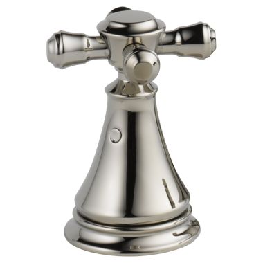 Click here to see Delta H295PN Delta Cassidy 2-7/8in Polished Nickel Metal Cross Handle Set for Bidets and Deck Mount Bathroom Sinks, ADA-Compliant - H295PN