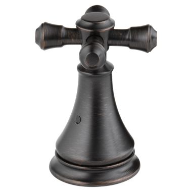 Click here to see Delta H695RB Delta Cassidy 3-31/32in Venetian Bronze Metal Cross Handle Set for T2797-LHP and T4797-LHP Roman Tub Trim, ADA-Compliant - H695RB