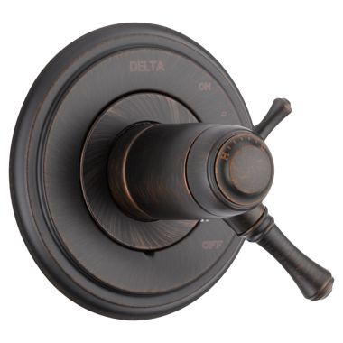 Click here to see Delta T17T097-RB Delta Cassidy TempAssure 17T Series Two-Handle Valve Trim, Lever Handles, Venetian Bronze - T17T097-RB