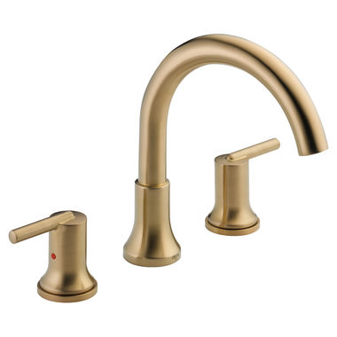 Click here to see Delta T2759-CZ Delta Trinsic Two-Handle Roman Tub Faucet Trim, High Arc Spout, Lever Handles, ADA-Compliant, Champagne Bronze - T2759-CZ
