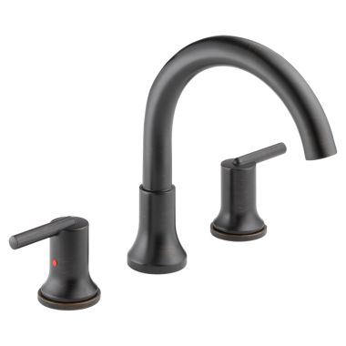 Click here to see Delta T2759-RB Delta Trinsic Two-Handle Roman Tub Faucet Trim, High Arc Spout, Lever Handles, ADA-Compliant, Venetian Bronze - T2759-RB