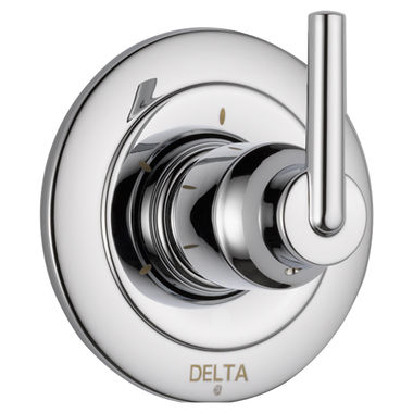 Click here to see Delta T11859 Delta Trinsic Single-Handle 3-Function Diverter Valve Trim, Lever Handle, 2-Port, Polished Chrome - T11859