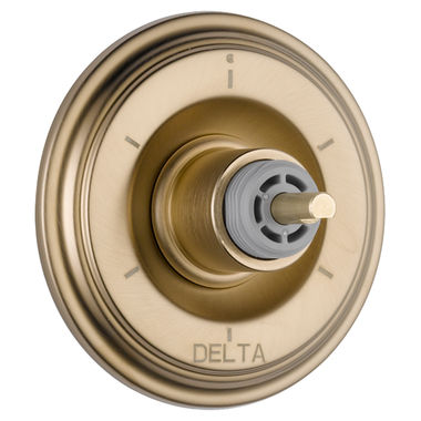 Click here to see Delta T11997-CZLHP Delta Cassidy 6-Function Diverter Valve Trim, Less Handle, 3-Port, Champagne Bronze - T11997-CZLHP