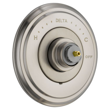 Click here to see Delta T14097-SSLHP Delta Cassidy Monitor 14 Series Valve Trim, Less Handle, Stainless Steel - T14097-SSLHP
