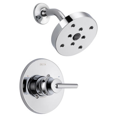 Click here to see Delta T14259 Delta Trinsic Monitor 14 Series Single-Handle H2Okinetic Shower Faucet with Single-Setting Rain Showerhead, 1.75 GPM, Lever Handle, Chrome - T14259