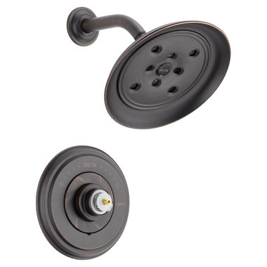 Click here to see Delta T14297-RBLHP Delta Cassidy Monitor 14 Series H2Okinetic Shower Faucet with Single-Setting Rain Showerhead, 1.75 GPM, Less Handle, Venetian Bronze - T14297-RBLHP