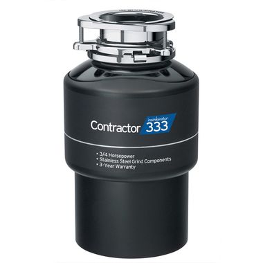 Click here to see Insinkerator CONTRACTOR-333-W/C InSinkErator Power Series Contractor 333-W/C Garbage Disposal, 3/4 HP, With Cord, Black - 79848K-ISE