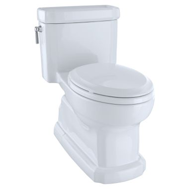 Click here to see Toto MS974224CEFG#01 Toto Eco Guinevere Elongated 1.28 GPF Universal Height Skirted Toilet with CEFIONTECT, ADA, Cotton White - MS974224CEFG#01