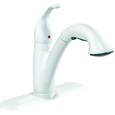 Click here to see Moen 7545W Moen 7545W Single Handle Low Arc Pullout Kitchen Faucet