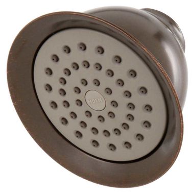 Click here to see Moen 6302ORB Moen Moenflo XL 4-3/8in Single-Spray Function Shower Head, Round, Fixed Wall-Mount, Full Spray, 1/2in IPS Connection, 2.5 GPM, Oil-Rubbed Bronze - 6302ORB