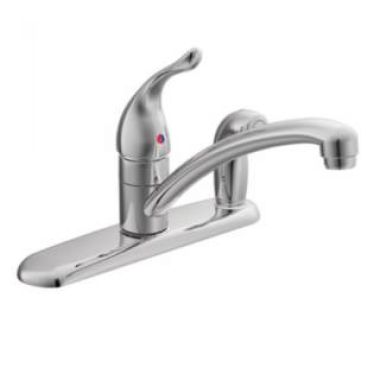 Click here to see Moen 7434EP Moen Chateau Single Handle Kitchen Faucet w/ Side Spray in Deck Plate, Chrome - 7434EP